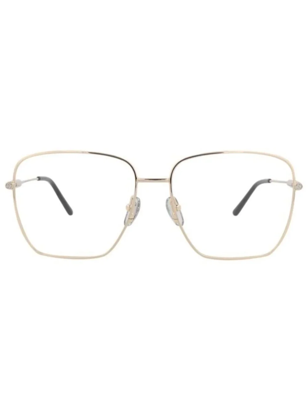 New Gucci Womens Square/Rectangle Gold Gold Transparent Fashion Designer Eyeglas